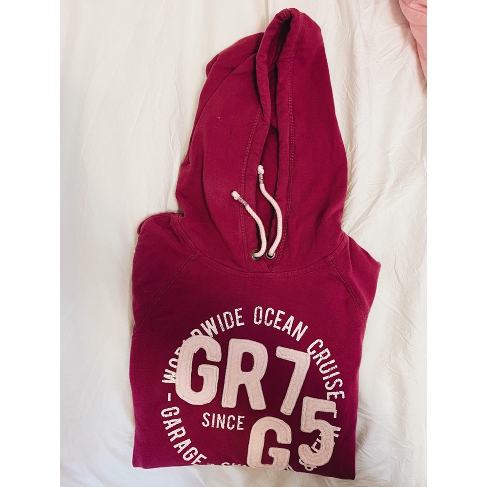 Garage Burgundy Hoodie with White Graphic